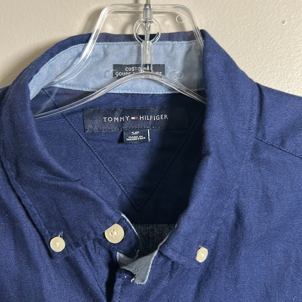 NWT Tommy Hilfiger Shirt Mens Small Blue Floral Button Down Long Sleeve Casual - Picture 5 of 10